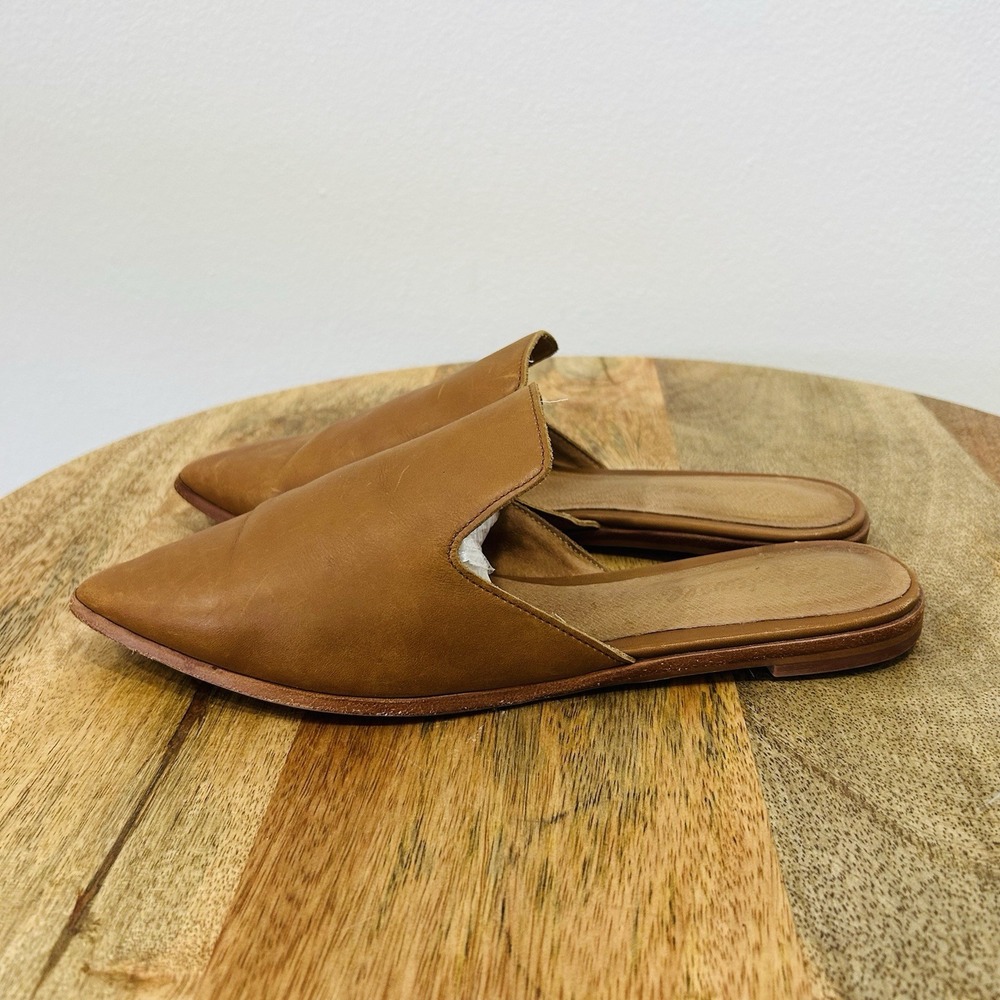 Madewell 'The Gemma' Mule Womens Flats in Leather Tan Brown Size 8.5 Pointed Toe